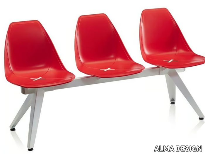 X BEAM - Freestanding polypropylene beam seating _ ALMA DESIGN