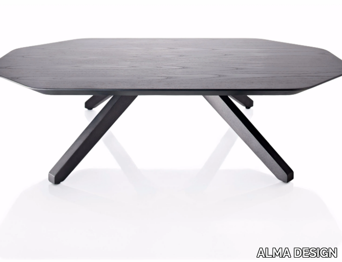 X TABLE - Low wood veneer coffee table _ ALMA DESIGN