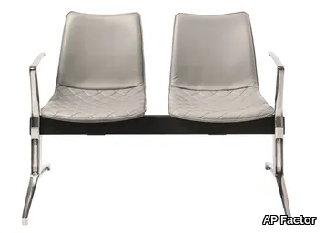 NEBRASKA - Freestanding backless leather beam seating with armrests _ AP Factor