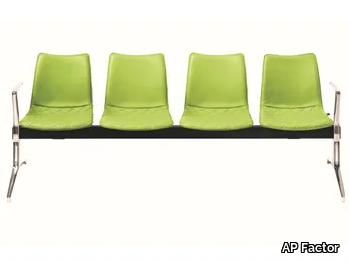 NEBRASKA - Freestanding backless leather beam seating with armrests _ AP Factor