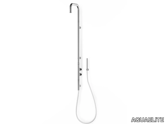 METAL 316 - Wall-mounted steel shower panel with hand shower _ AQUAELITE