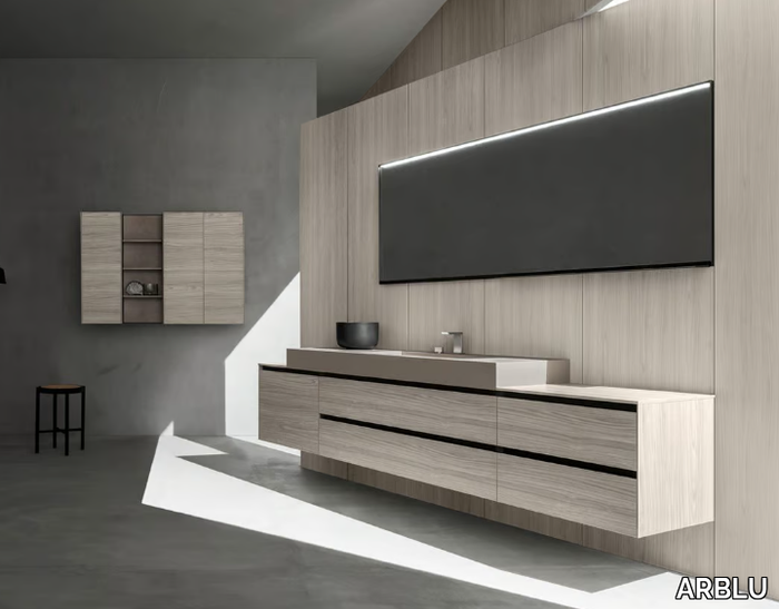 5.ZERO - Single wall-mounted vanity unit with drawers _ ARBLU