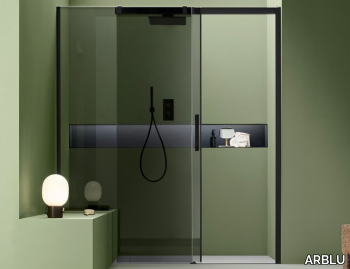 A180 - Niche glass shower cabin with sliding door _ ARBLU