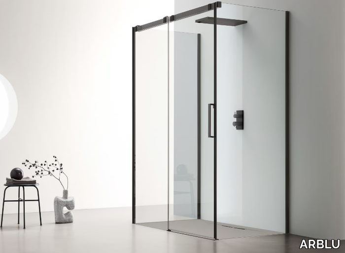 A180 - Rectangular glass shower cabin with sliding door _ ARBLU