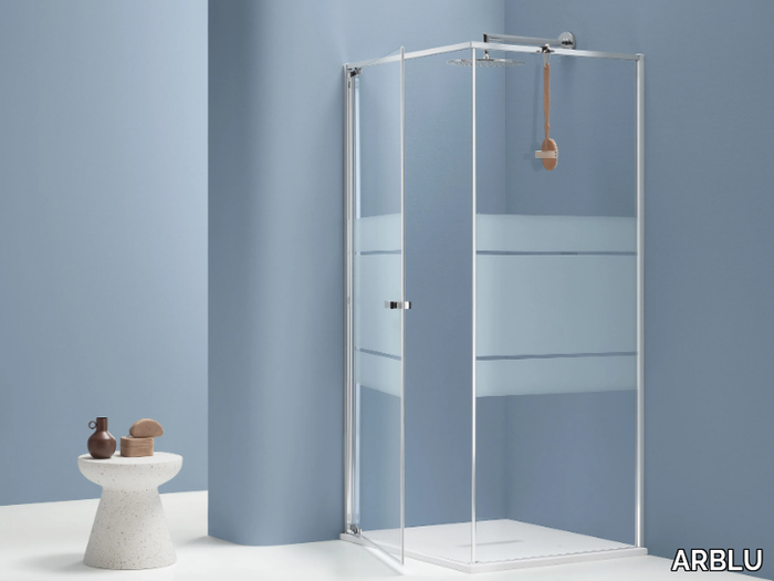 FILO - Corner shower cabin with hinged door _ ARBLU