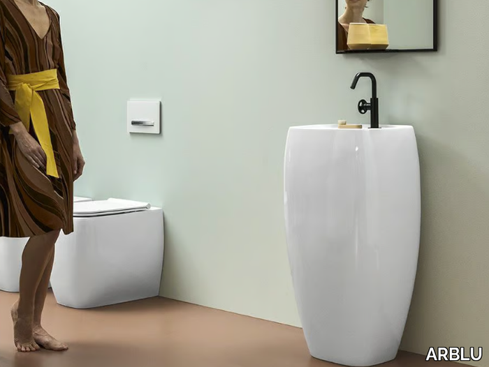 FLÒ - Freestanding ceramic washbasin _ ARBLU