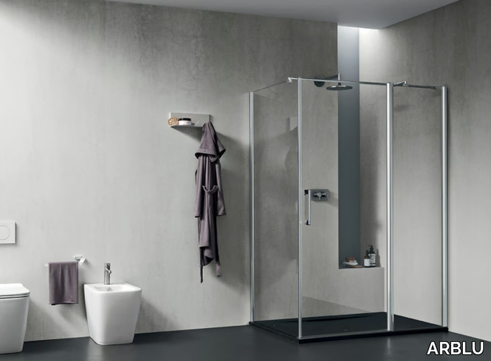 DEDALO - Corner shower cabin with hinged door _ ARBLU