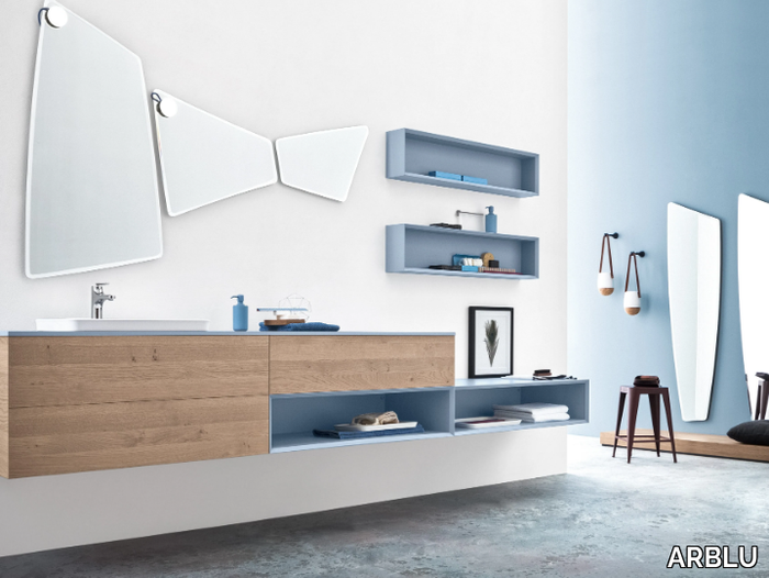 LINEÒ - Wall-mounted vanity unit with drawers _ ARBLU