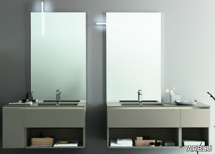 LUMI - Rectangular wall-mounted mirror with integrated lighting _ ARBLU