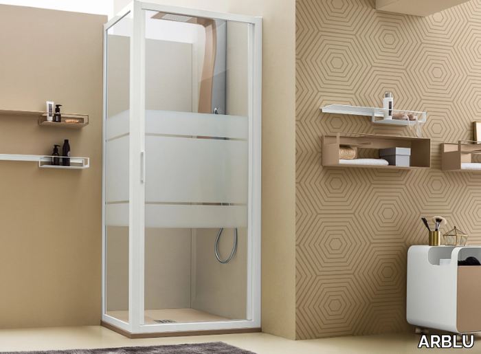 MERCURIO - Corner shower cabin with hinged door _ ARBLU