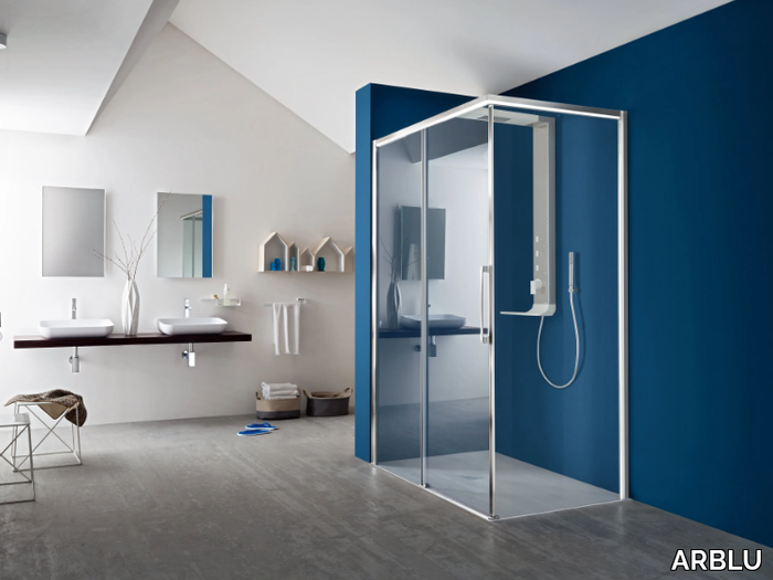 PERSEO - Corner shower cabin with sliding door _ ARBLU