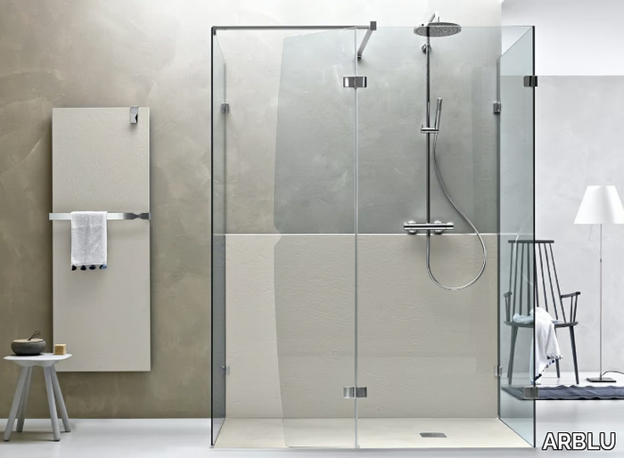 SEPARET ELITE - Rectangular glass and aluminium shower cabin with hinged door _ ARBLU