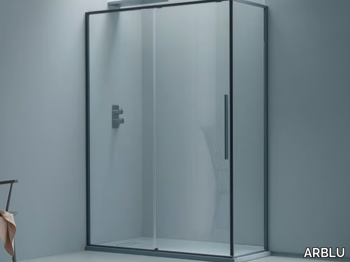 FILO - Shower enclosure with a sliding door and a fixed side _ ARBLU