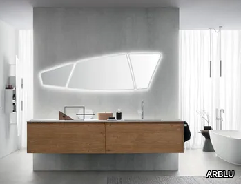 LINEÒ - Wall-mounted vanity unit with drawers _ ARBLU