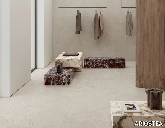 ULTRA PIETRE - PORTLAND GREIGE - Porcelain stoneware wall/floor slabs with stone effect _ ARIOSTEA