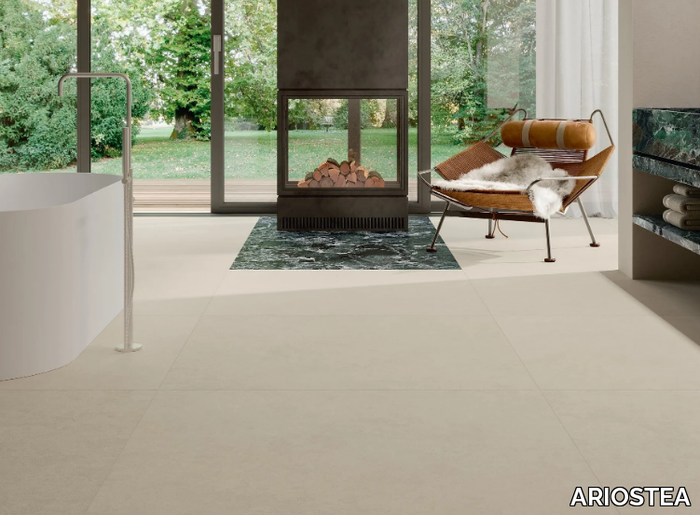 BALANCE - IVORY - Porcelain stoneware wall/floor slabs with resin effect _ ARIOSTEA