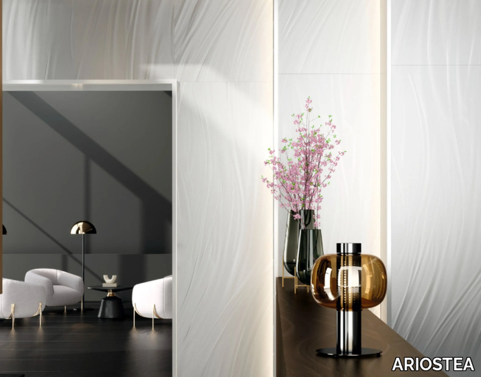 LUCE SILVER - Porcelain stoneware wall/floor slabs with metal effect _ ARIOSTEA