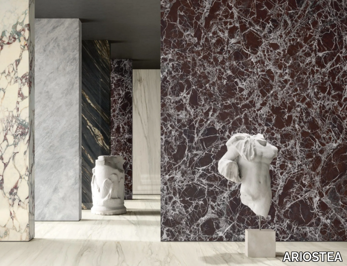 ULTRA MARMI - ROSSO IMPERIALE - Porcelain stoneware wall/floor slabs with marble effect _ ARIOSTEA