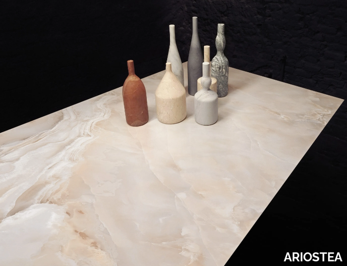 ULTRA ONICI - ONICE PESCA - Porcelain stoneware wall/floor tiles with marble effect _ ARIOSTEA