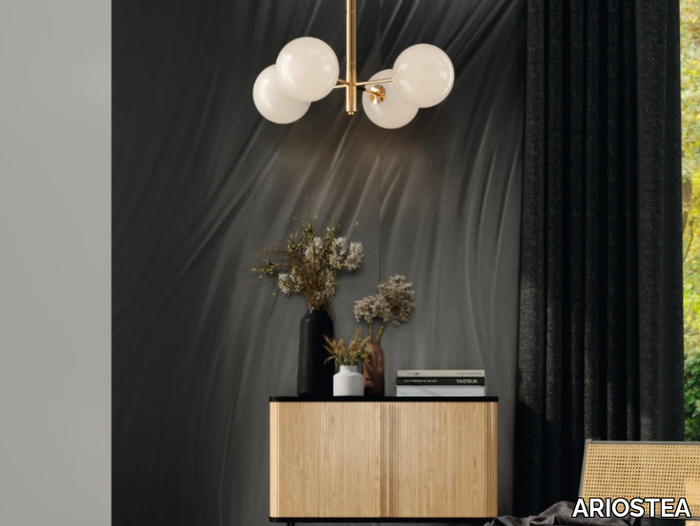 LUCE BLACK - Porcelain stoneware wall/floor slabs with metal effect _ ARIOSTEA