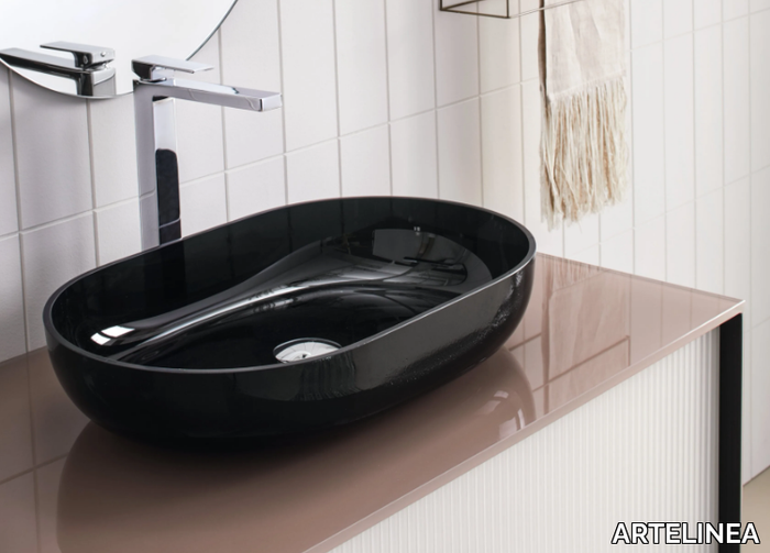 PORTOFINO - Countertop oval single opalite washbasin _ ARTELINEA