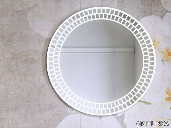 RI-TRATTI - Round bathroom mirror with integrated lighting _ ARTELINEA