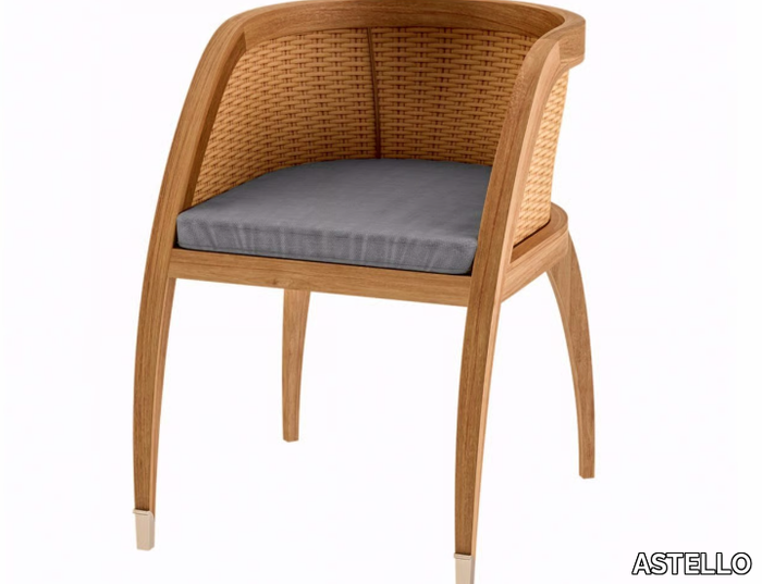 COQUELICOT - Teak garden chair with armrests _ ASTELLO