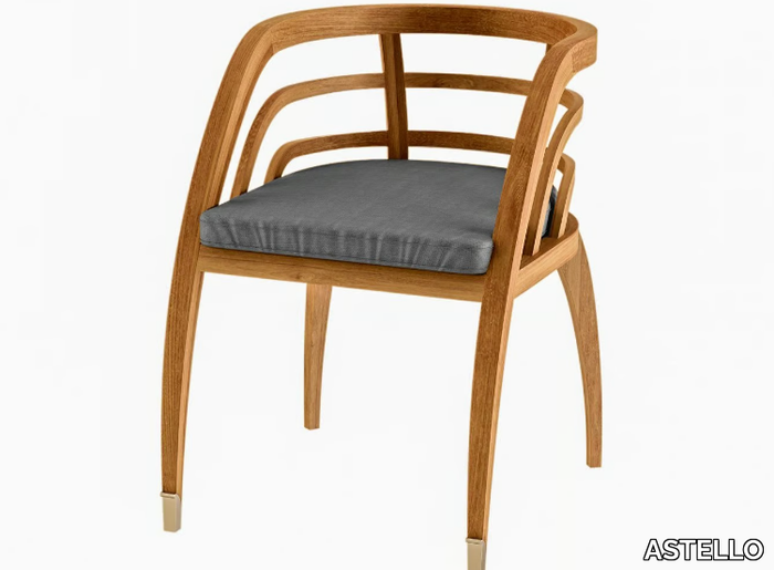 COQUELICOT - Teak garden chair with armrests _ ASTELLO