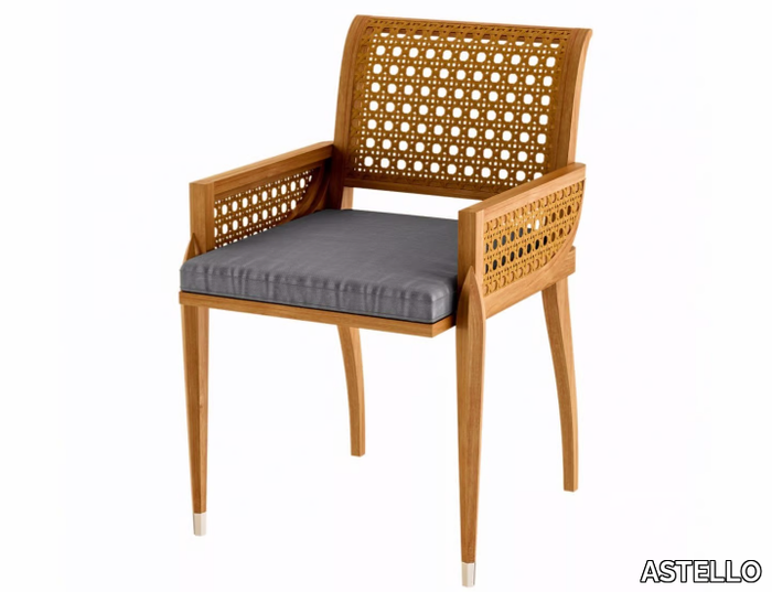 IRIS - Teak garden chair with armrests _ ASTELLO