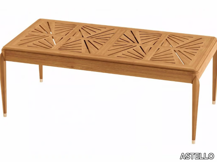 IRIS - Extending rectangular teak garden table _ ASTELLO