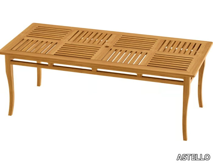 TOURNESOL - Deco rectangular teak garden table _ ASTELLO