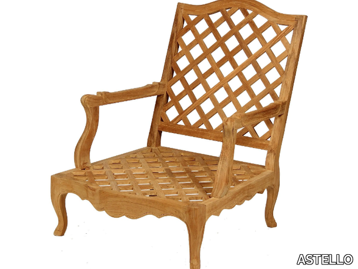 CAMÉLIA - Bergere teak garden armchair _ ASTELLO