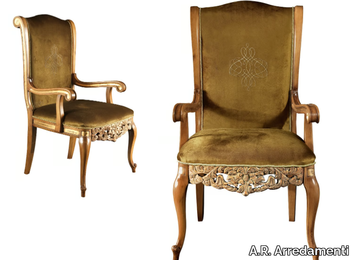 ROYAL - Fabric chair with armrests _ A.R. Arredamenti