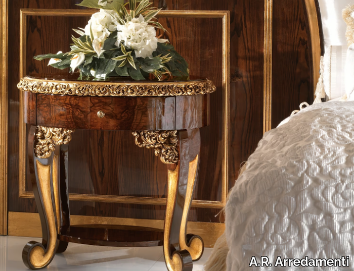 GRAND ROYAL - Oval bedside table with drawers _ A.R. Arredamenti