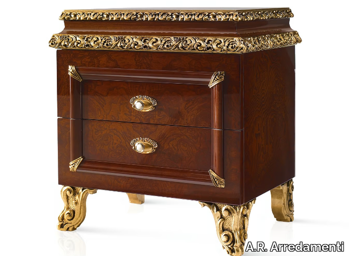 GRAND ROYAL - Rectangular bedside table with drawers _ A.R. Arredamenti