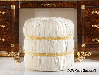 GRAND ROYAL - Round fabric pouf _ A.R. Arredamenti