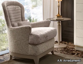 OLIVER - Fabric armchair with armrests _ A.R. Arredamenti