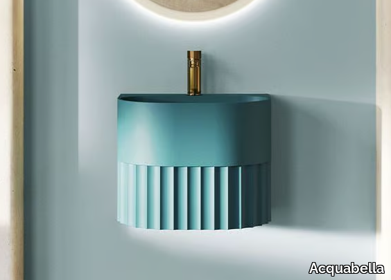 DELIA - Wall-mounted oval Akron© washbasin _ Acquabella