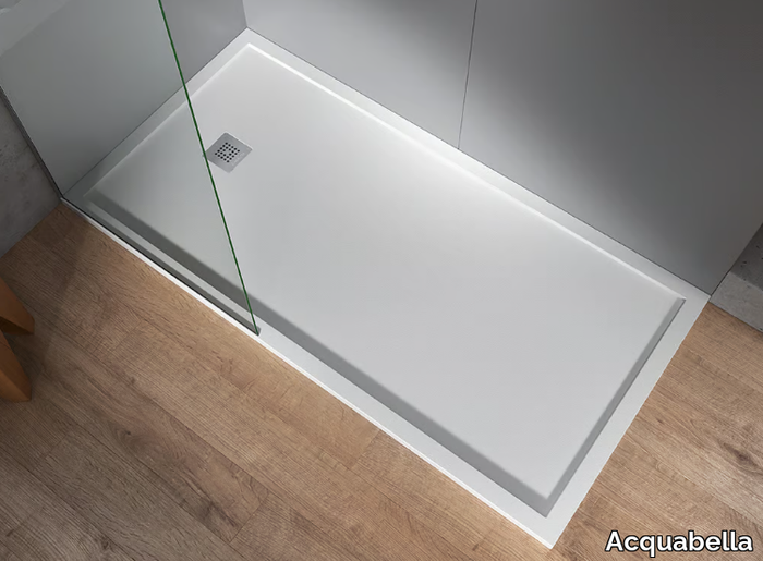 ARQ ZERO - Built-in rectangular Akron© shower tray _ Acquabella