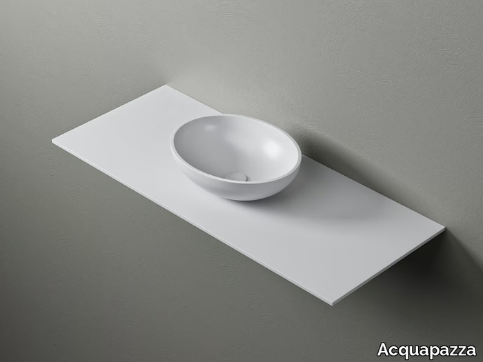 ALMOND - Countertop oval Corian® washbasin _ Acquapazza