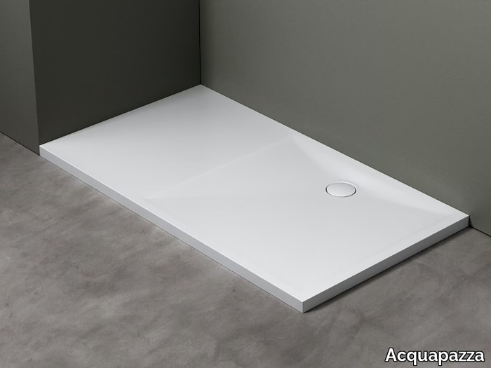 CRIS STEP90X160 - Rectangular Corian® shower tray _ Acquapazza