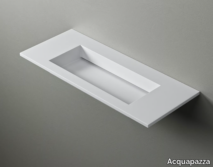 ICLOUD80 - Rectangular Corian® washbasin with integrated countertop _ Acquapazza