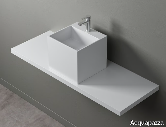 ICUBE MIX - Countertop square Corian® washbasin _ Acquapazza