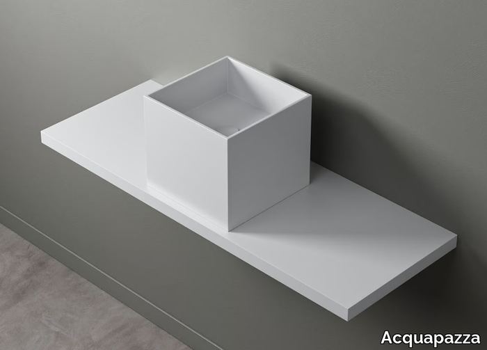 ICUBE - Square countertop Corian® washbasin _ Acquapazza