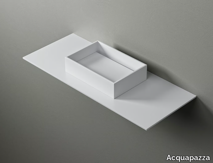 KUBE45 SLIDE - Countertop rectangular Corian® washbasin _ Acquapazza