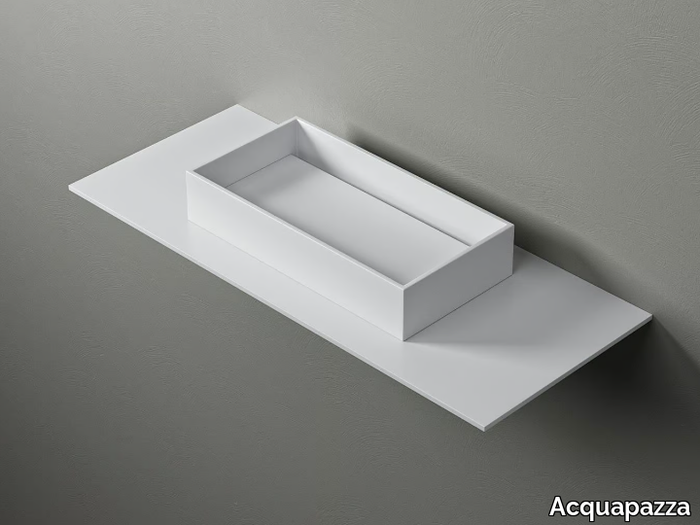 KUBE60 SLIDE - Rectangular countertop Corian® washbasin _ Acquapazza