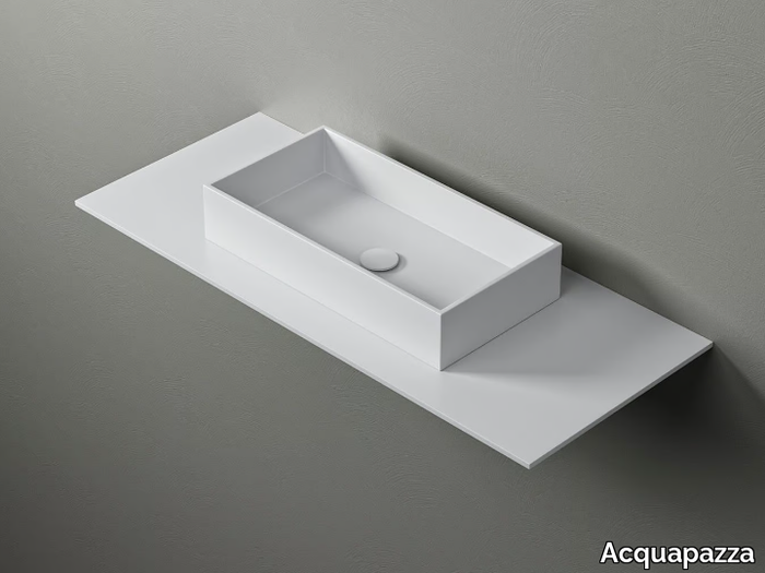 KUBE60 - Countertop rectangular Corian® washbasin _ Acquapazza