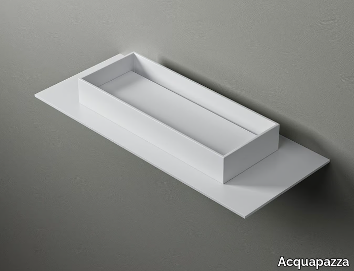 KUBE80 SLIDE - Countertop rectangular Corian® washbasin _ Acquapazza