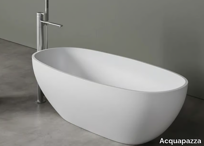 MINIOIDE - Freestanding oval Corian® bathtub _ Acquapazza