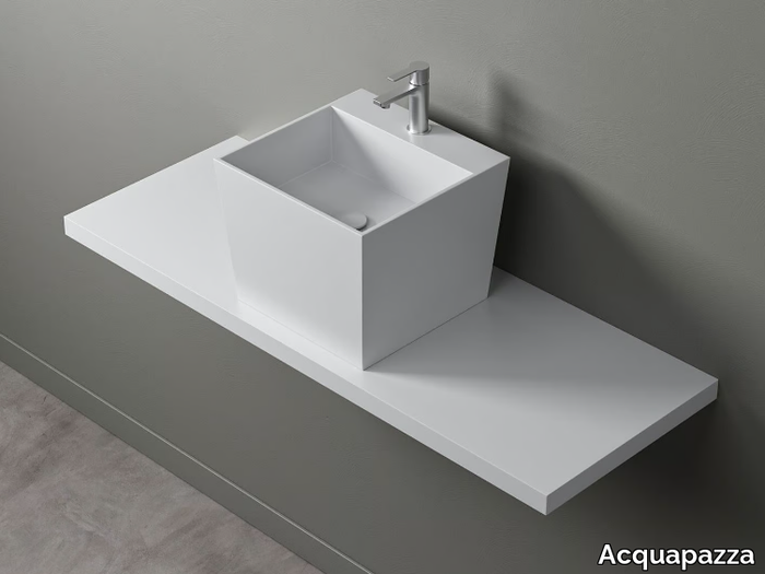 PRISMA MIX - Square countertop Corian® washbasin _ Acquapazza